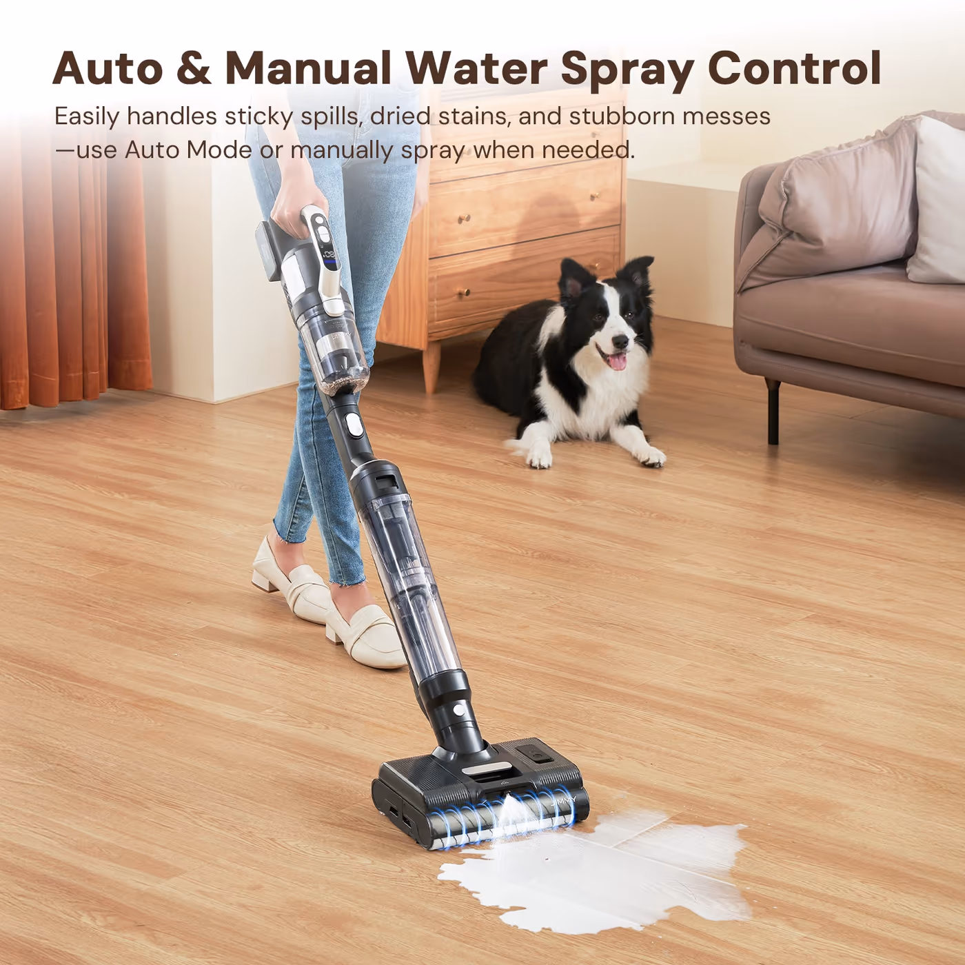 Auto + manual water spray